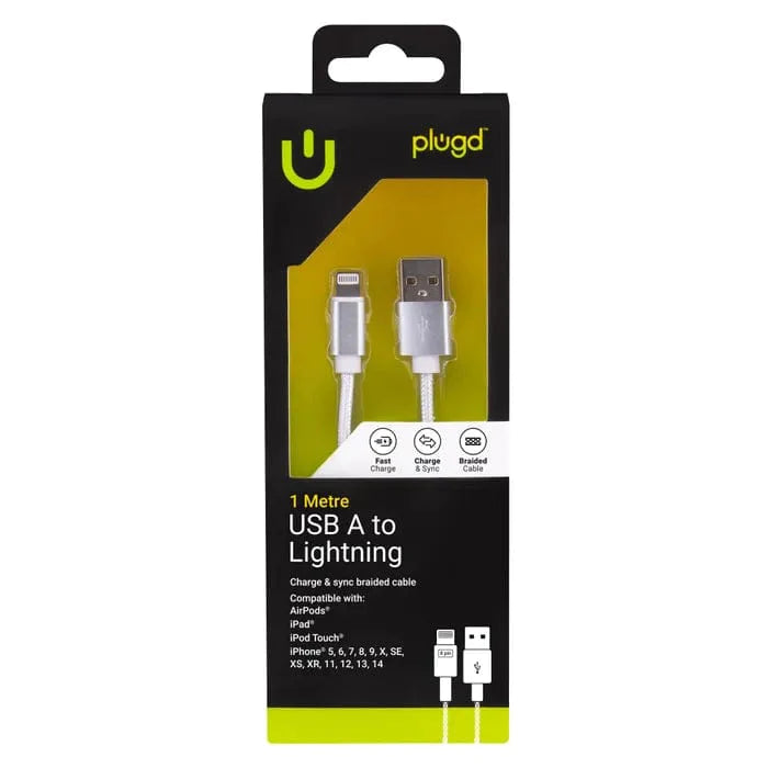 plugd charging cable lightning 1M Charge & Sync USB A to Lightning Cable