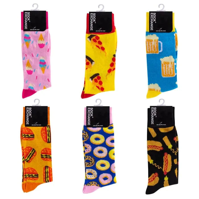 Sock Exchange Socks 6 Pairs Fashion Novelty Funny  Socks one Size 5-13 Men Socks  Women  Socks
