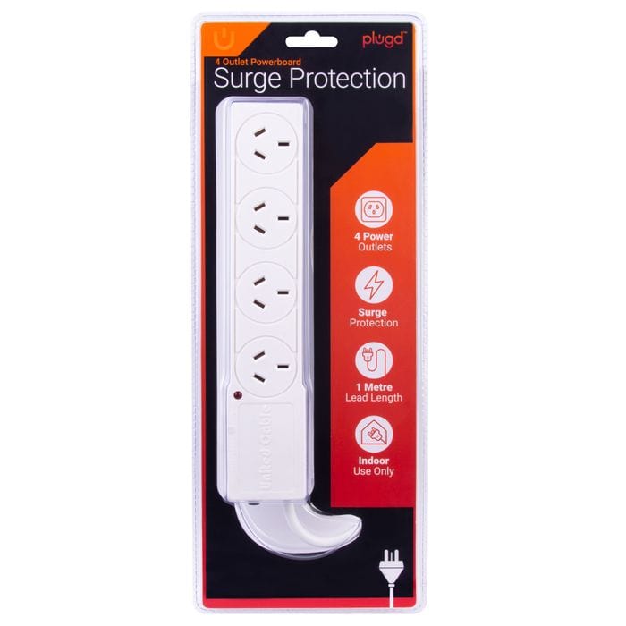 plugd Extension Cords 4 Outlet Powerboard With Surge Protection