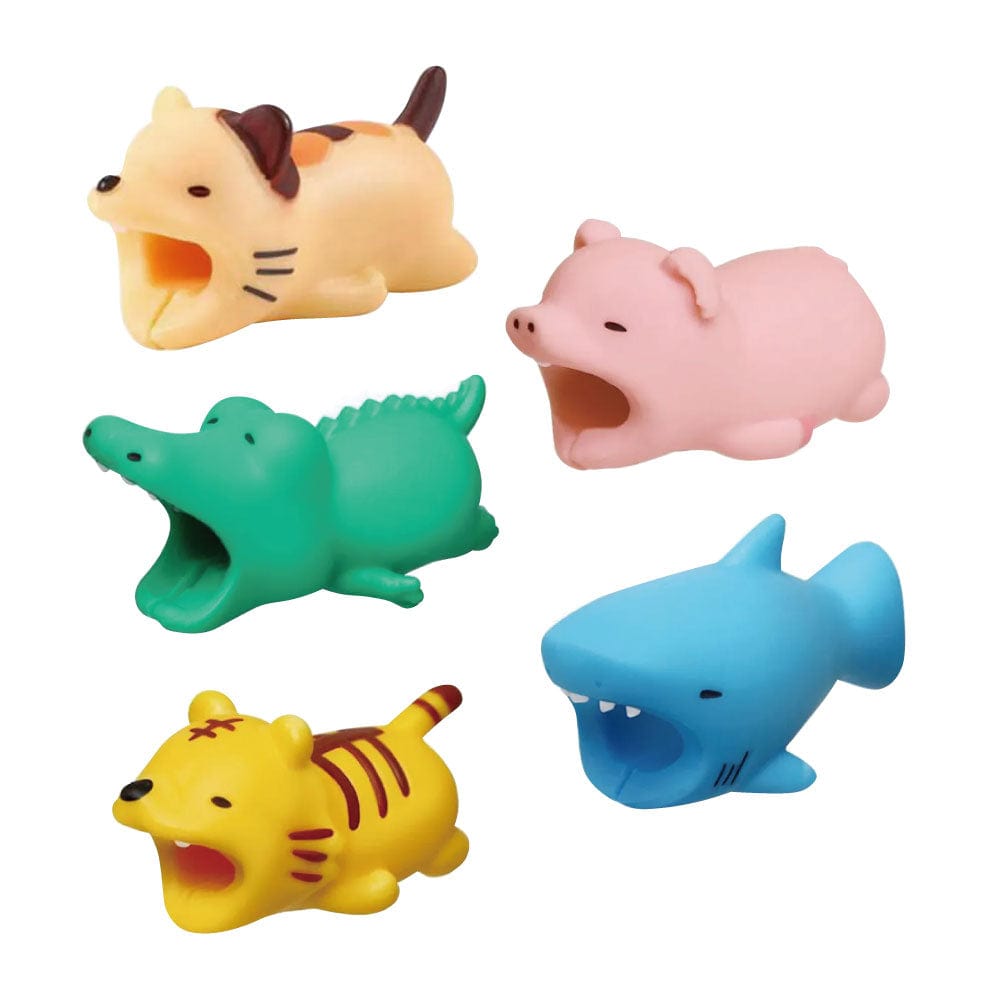 Fandcy cable protector 5Pcs Animal Collection Silicon Cable Protector Pack-Random Design Selected
