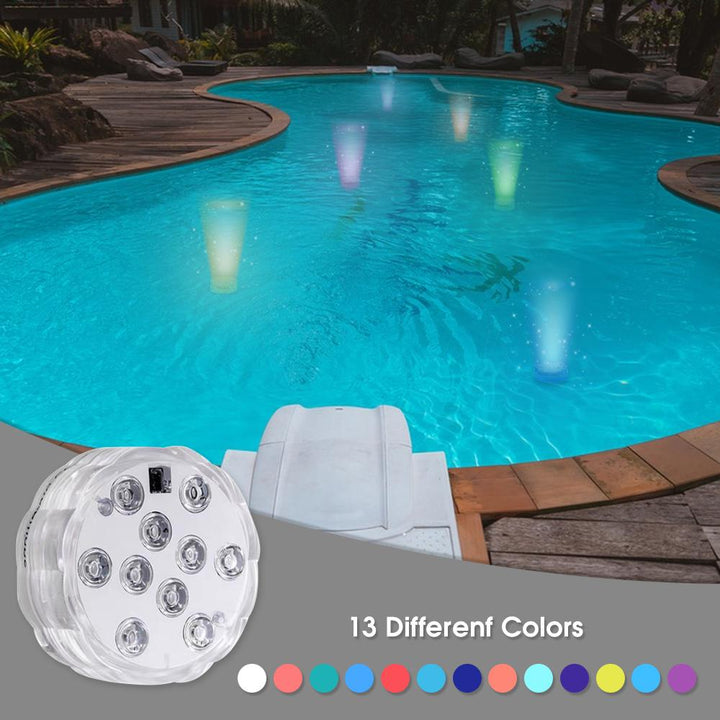 Lazy Dayz Beach and Summer Lazy Dayz 13 Colors LED Remote Pool Light 2 Pack