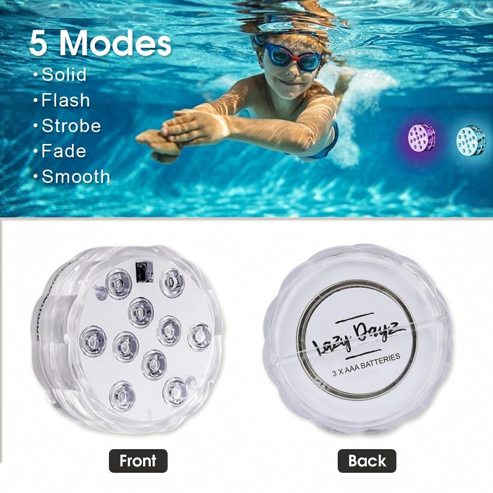 Lazy Dayz Beach and Summer Lazy Dayz 13 Colors LED Remote Pool Light 4 Pack