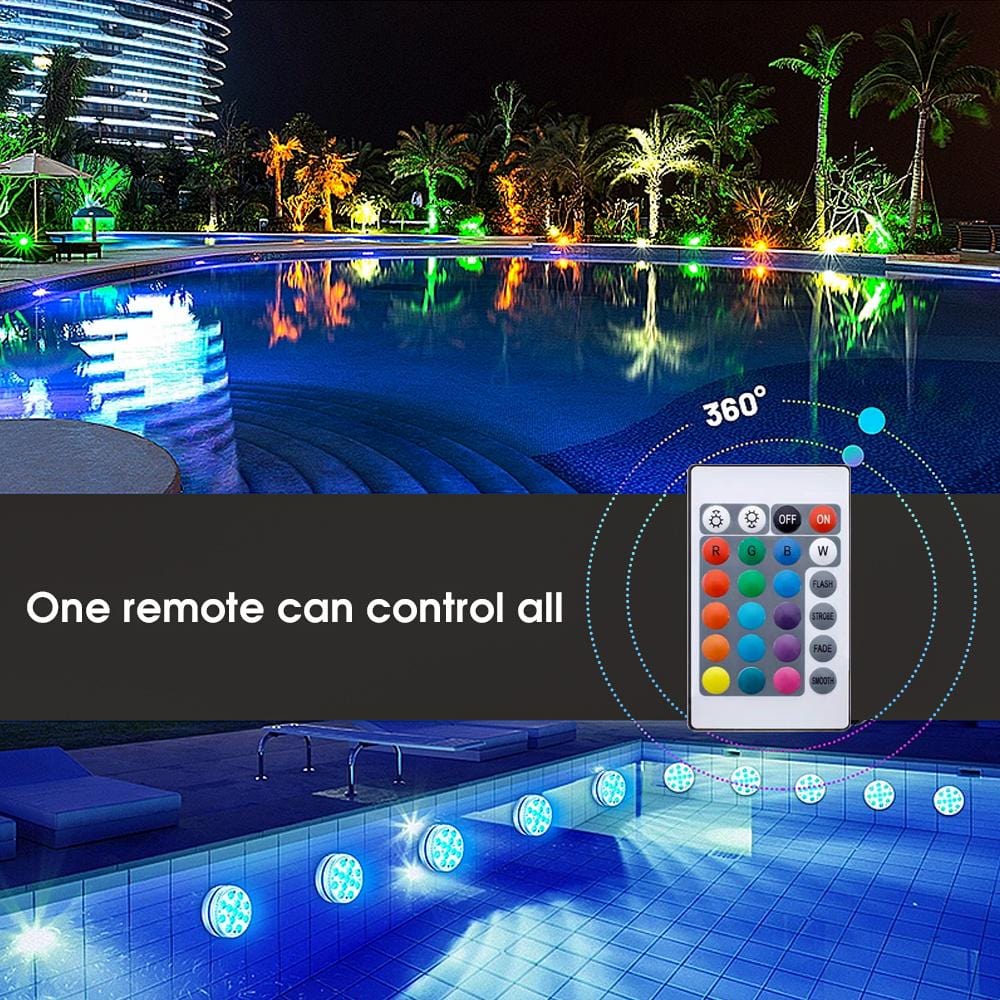 Lazy Dayz Beach and Summer Lazy Dayz 13 Colors LED Remote Pool Light 4 Pack