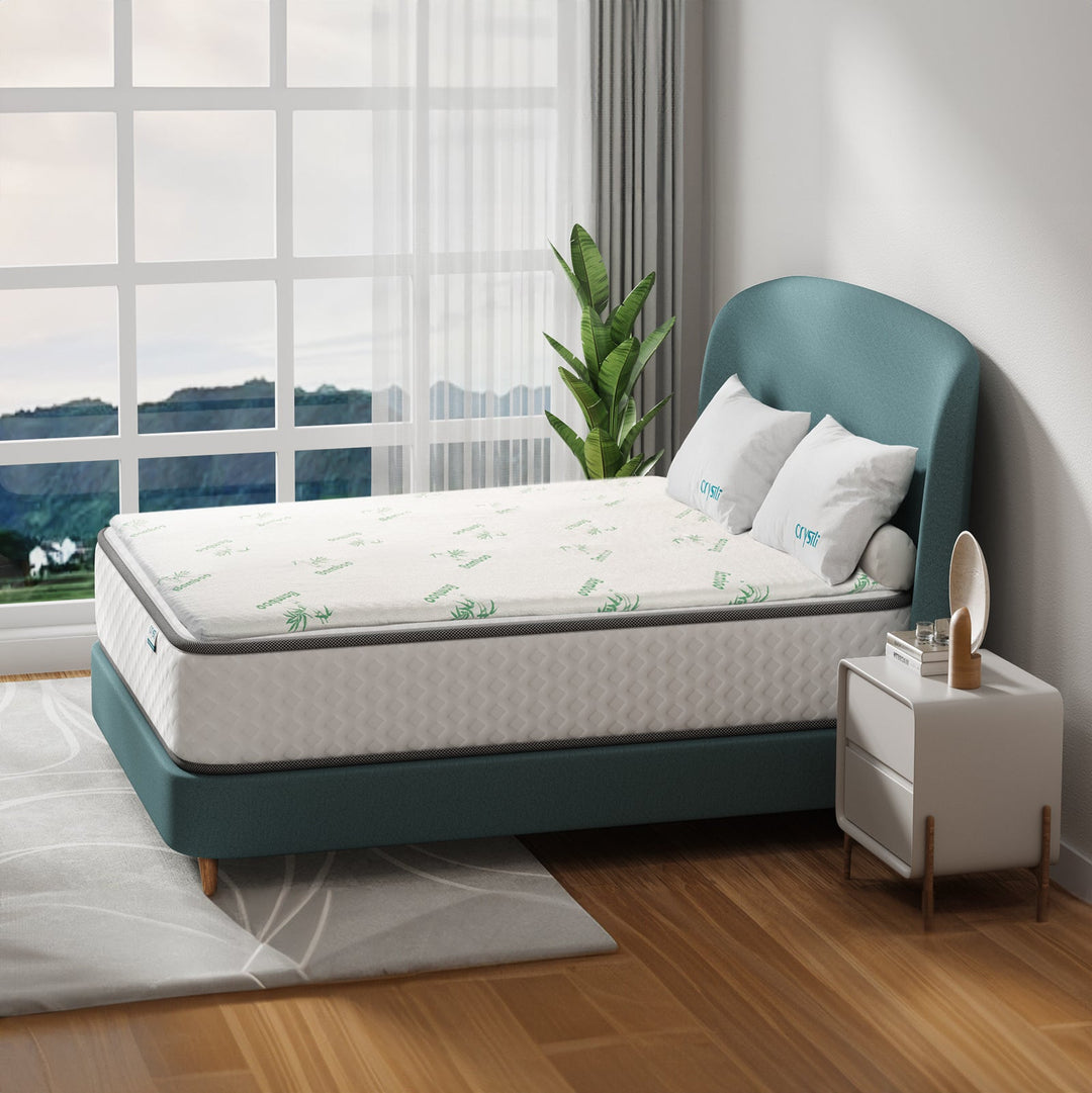 MEMORY FOAM PILLOW+8cm Memory Foam Mattress Topper with Bamboo Cover - Single Size