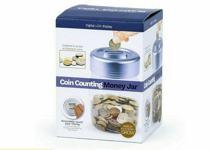 Living Today Gifts and Novelties 2 x Digital Coin Counting Money Jar fit Australian Coin with LCD Display Fun for Kid