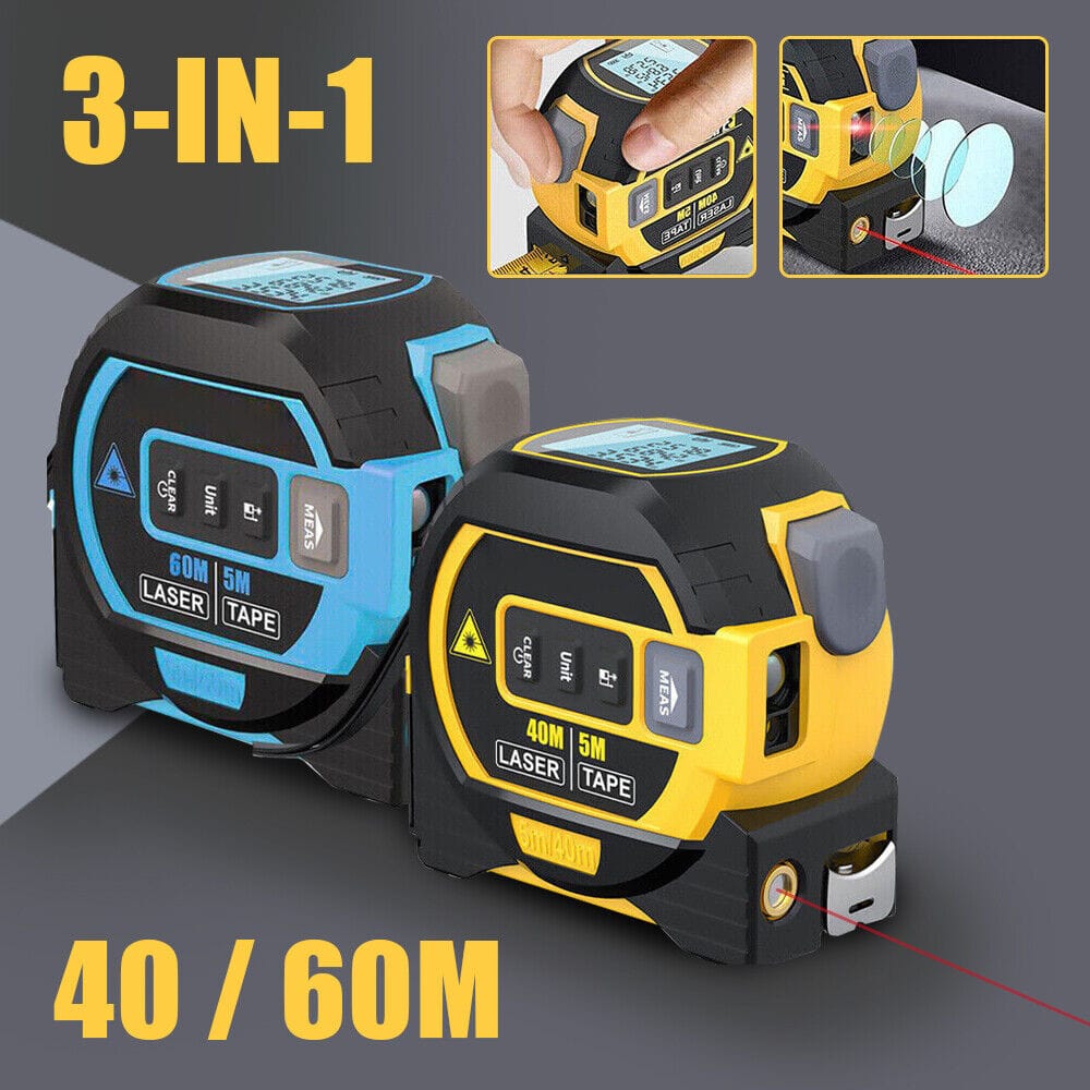 Living Today laser tape measure 60m Laser Measure, Cross-line Laser Level, 5m Tape Measure Blue