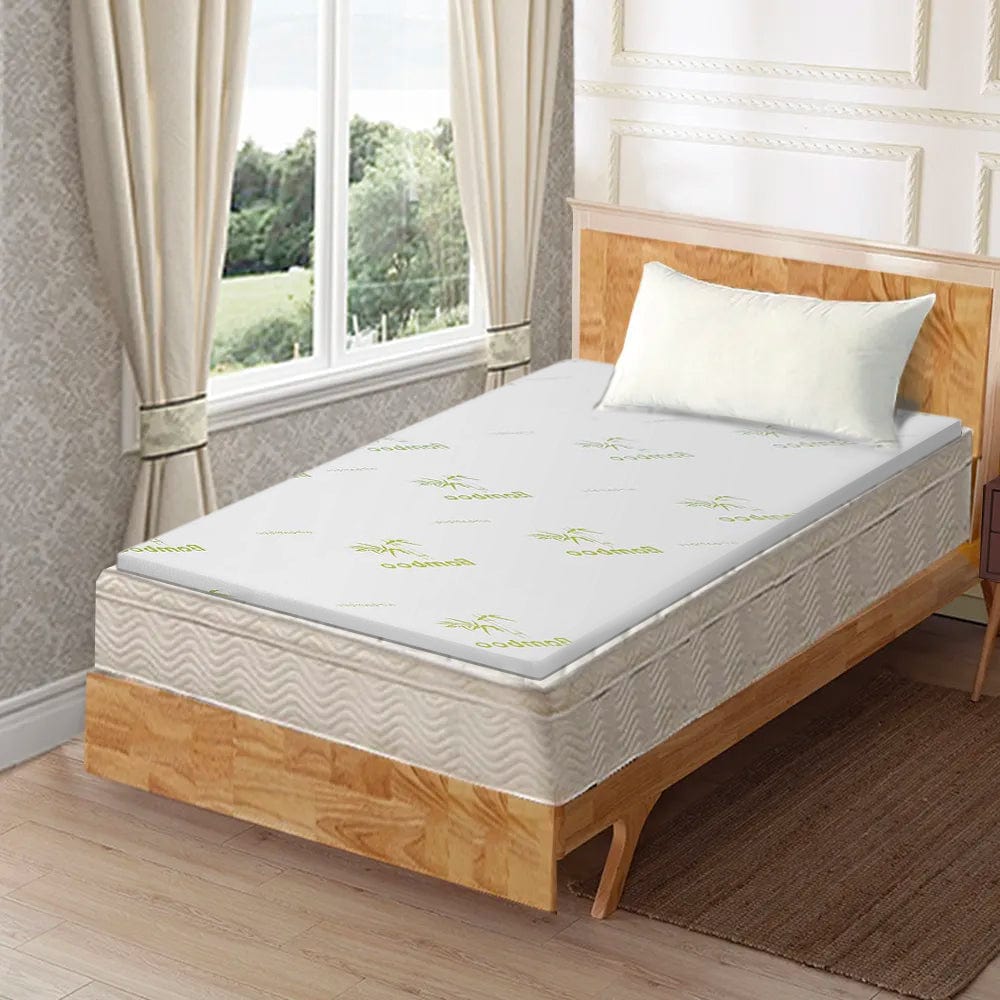 4cm Breathable Cooling Memory Foam Mattress Topper with Bamboo Cover ...