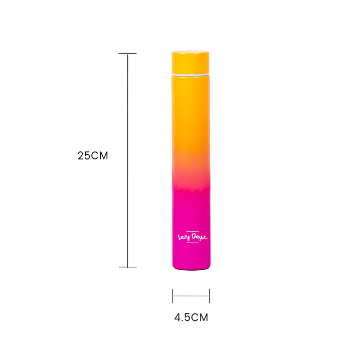 Lazy Dayz Slimline Drink Bottle 300ml - Orange Pink Ombre