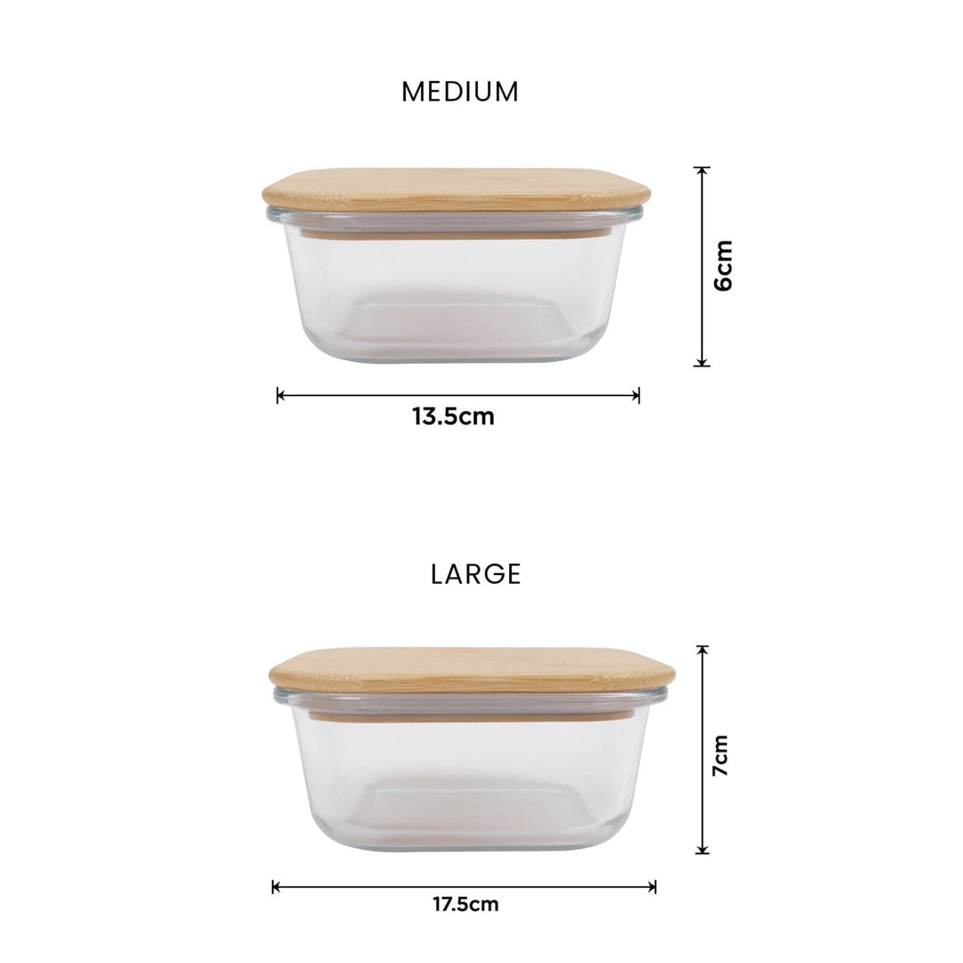 Clevinger Lunch Box 2pc Bamboo Food Container Medium and Large