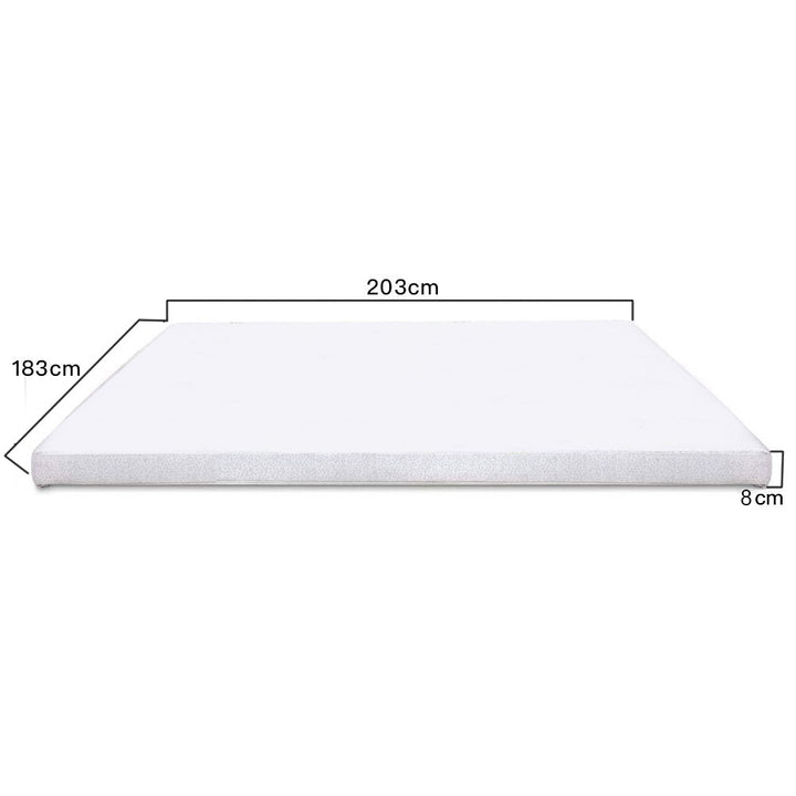 8cm Breathable Cooling Memory Foam Mattress Topper with Bamboo Cover - King Size