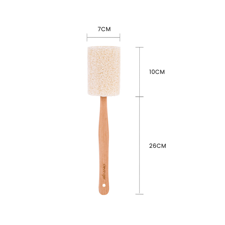 Clevinger Eco Loofah Back Scrubber with Wood Handle