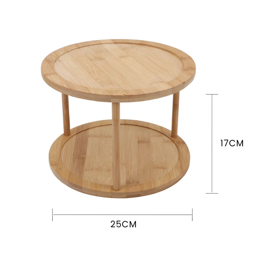 Bamboo Lazy Susan Turntable 2 Tiers