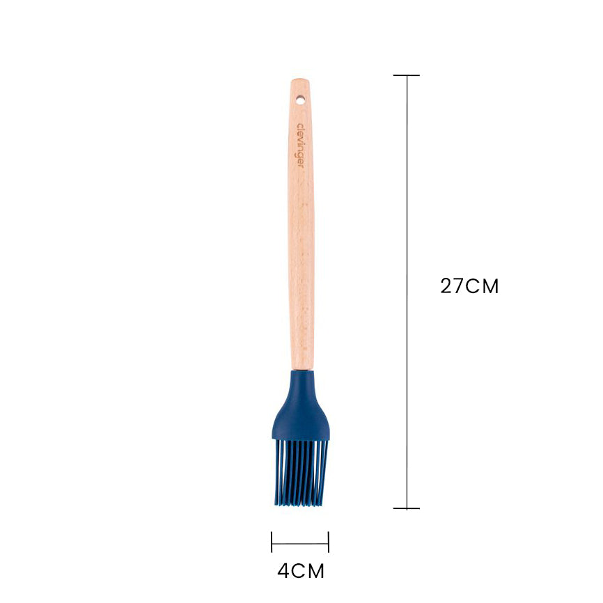 2pcs Beechwood & silicone basting brush navy