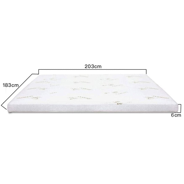 Living Today Homewares 6cm Memory Foam Mattress Topper with Bamboo Cover - King