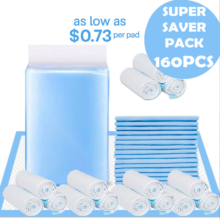 160 Pcs Adult Disposable Bed Underpads – 90 × 60 cm Ultra‑Absorbent, 4‑Layer Protection