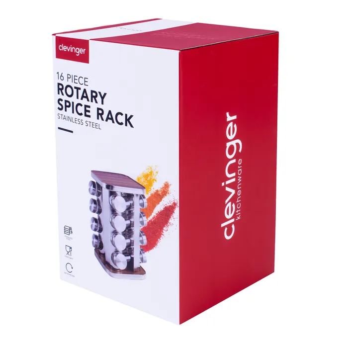 Clevinger 16pc rotary spice rack