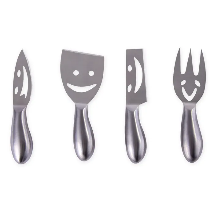 Clevinger Merrivale 4 Piece Stainless Steel Smiley Cheese Knife Set
