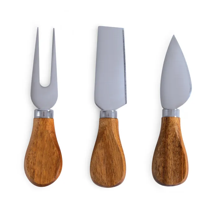 Clevinger 4pc Acacia Wood & Slate Cheese Board With Knives