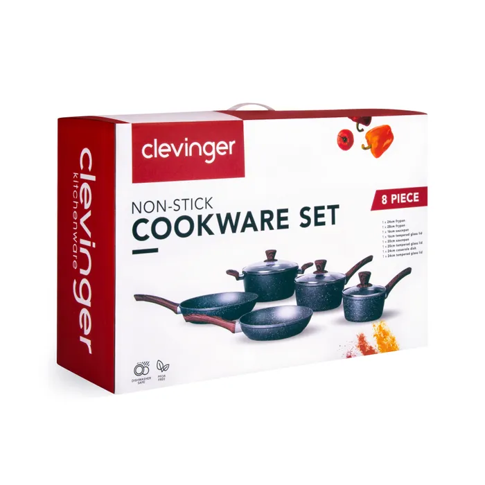 5Pieces Non-Stick Marble Coating Saucepan/Casserole/Fry Pan Cookware Set