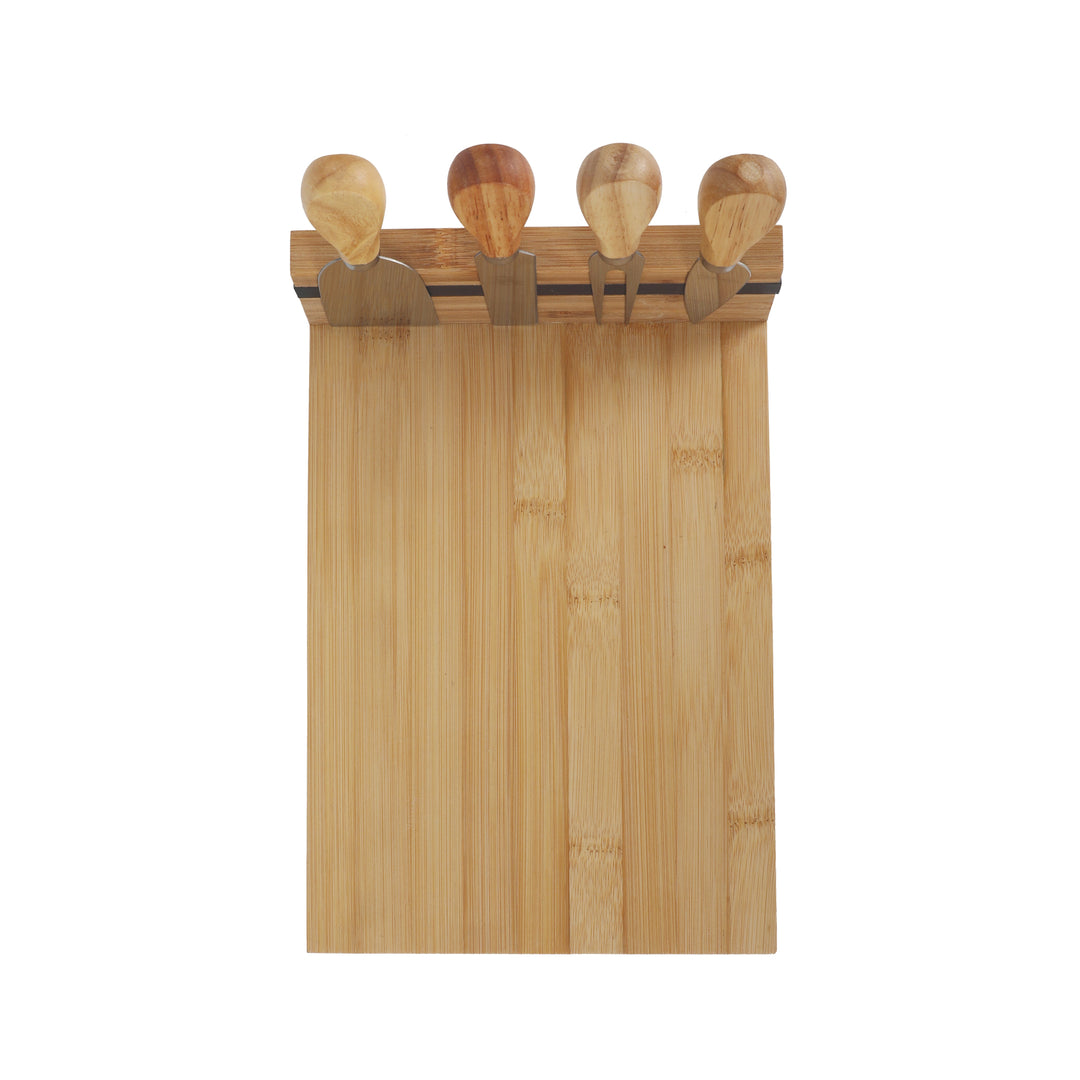 Magnetic Bamboo Cheese Board and Knife Set