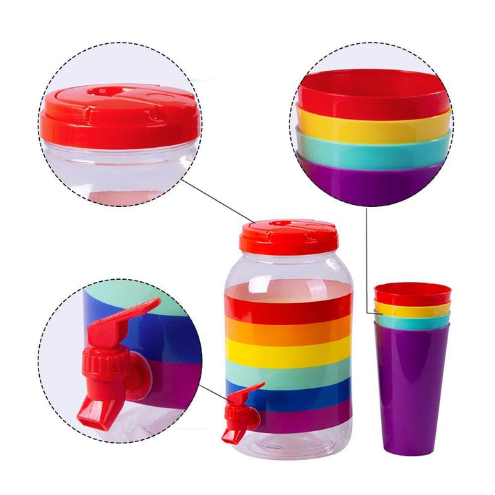 5pcs 3.8L Beverage Dispenser 100%Leakproof Wide Mouth Easy Filling Drink Dispenser For Outdoor Parties and Daily Use