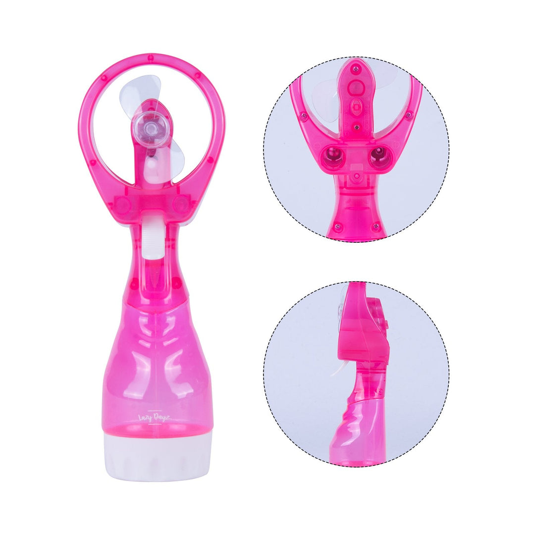 Handhold Battery Powered Personal Water Spray Fan-Blue/Pink