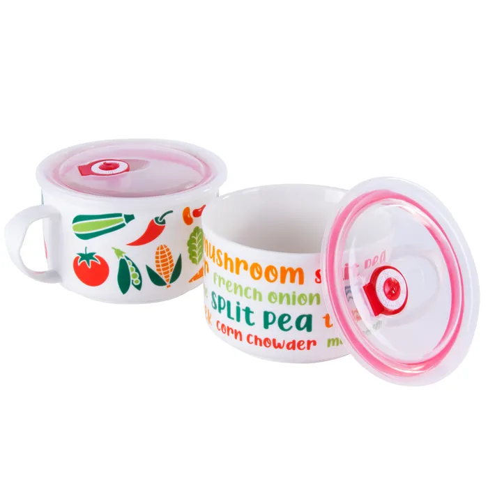 Soup Mug with Lid - 720ml Soup Mug with Silicone Seal Lid