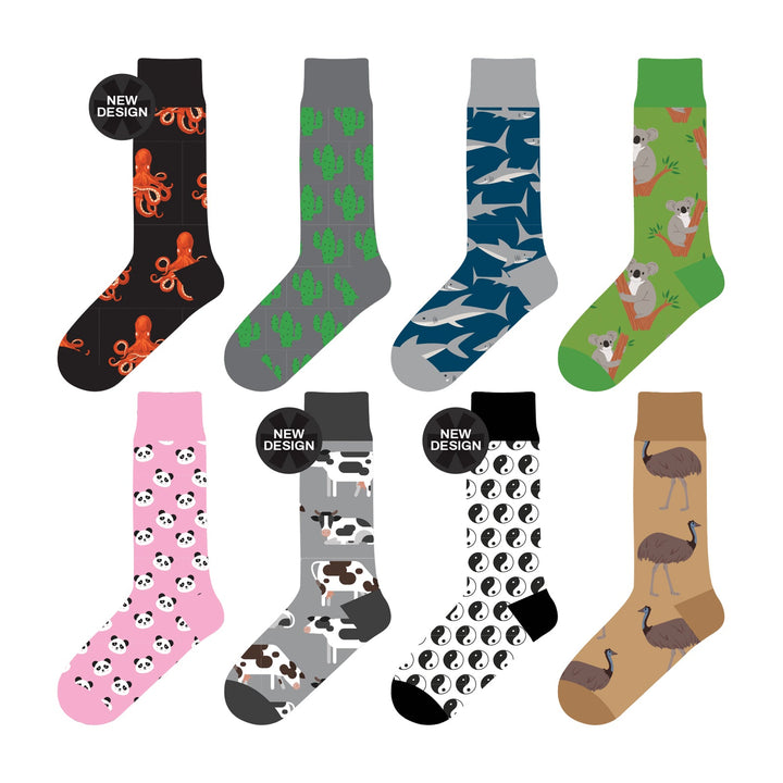 Colorful Socks - 8 Pairs Funny Colorful Dress Socks one Size 5-13 Men Socks Women Socks