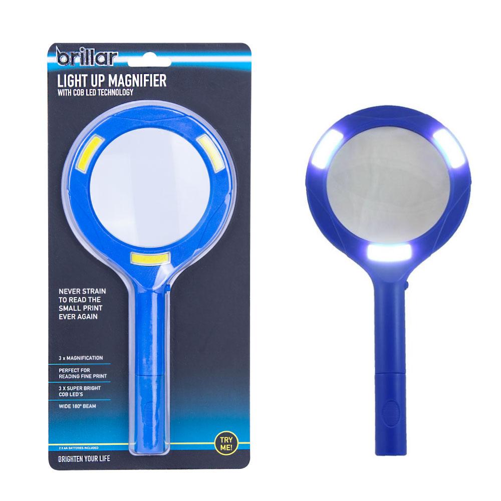 Brillar Light Up Magnifying Glass with COB LED Technology-Black/Navy