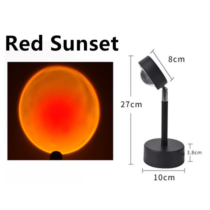 Sunset Lamp USB LED Light  Projector 180 Degree Rotation  - Sunset Red & Rainbow